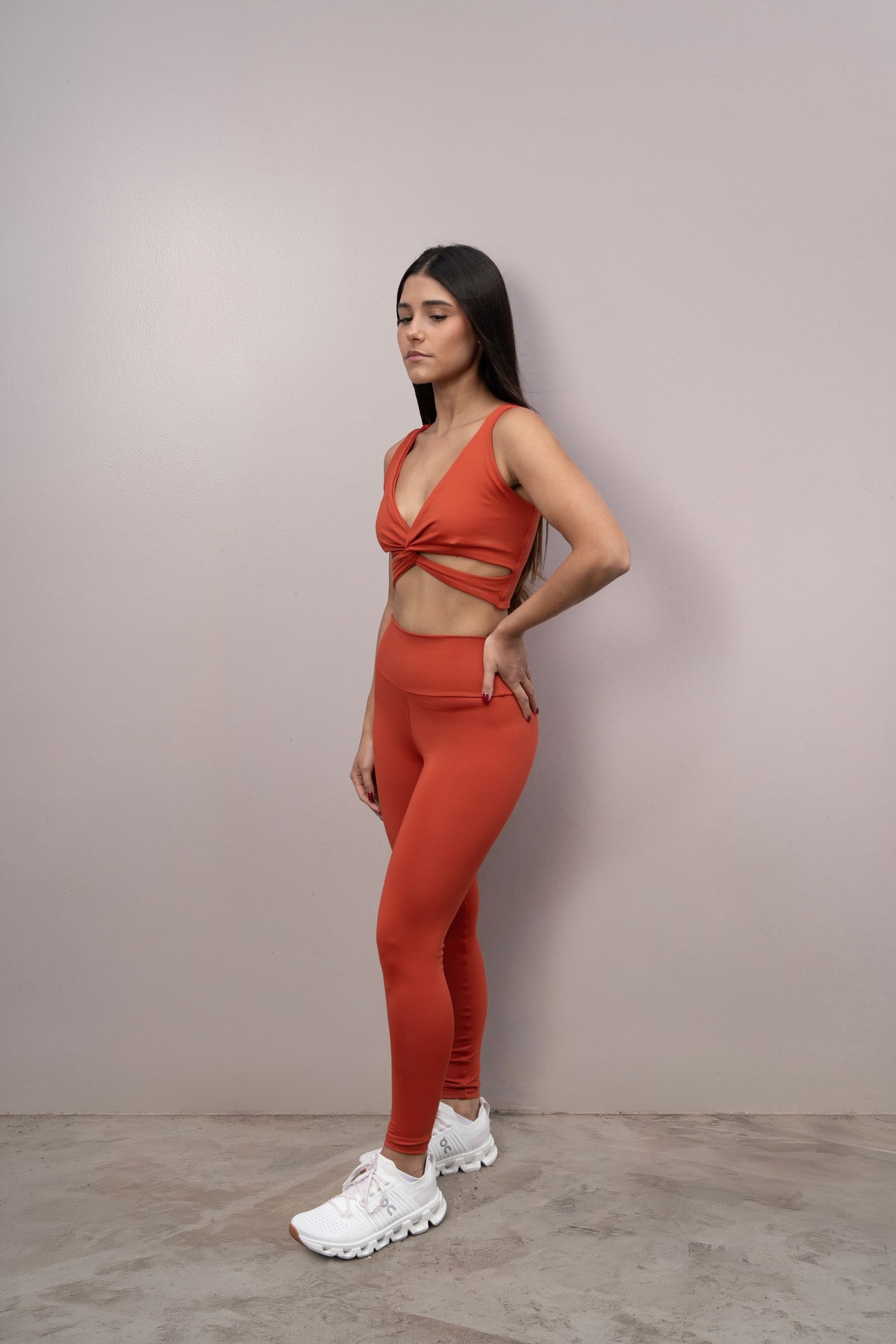 Set top cruzado +legging (terracota)